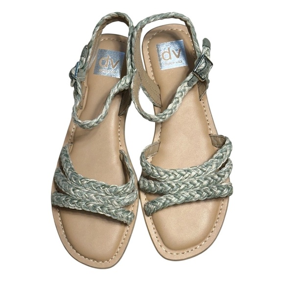 Dolce Vita Gray / Tan Braided Ankle Strap Sandals Women Size 9 - Picture 6 of 6
